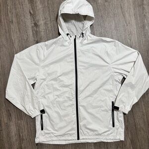 Charles River Apparel White Windbreaker Jacket Men’s XL Lightweight Hooded